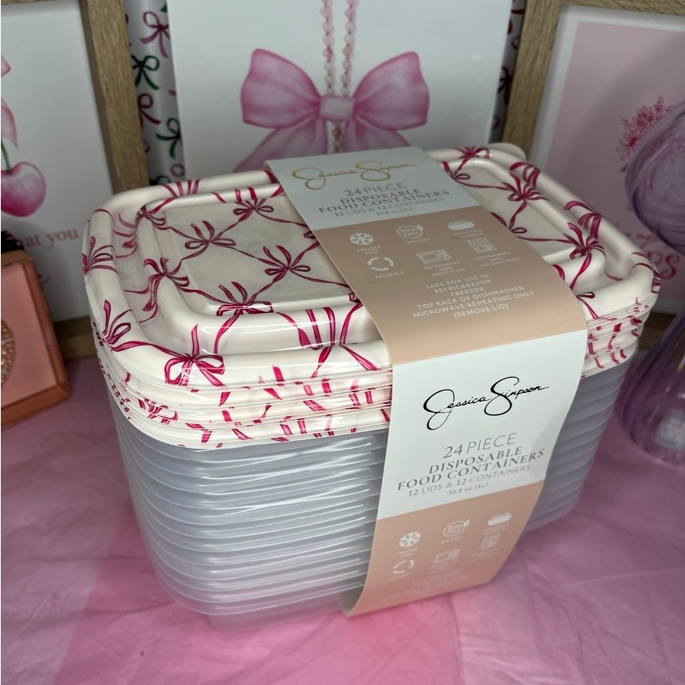 Pink Bow Food Containers